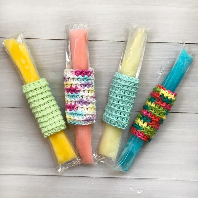 4 crochet freeze pop holders