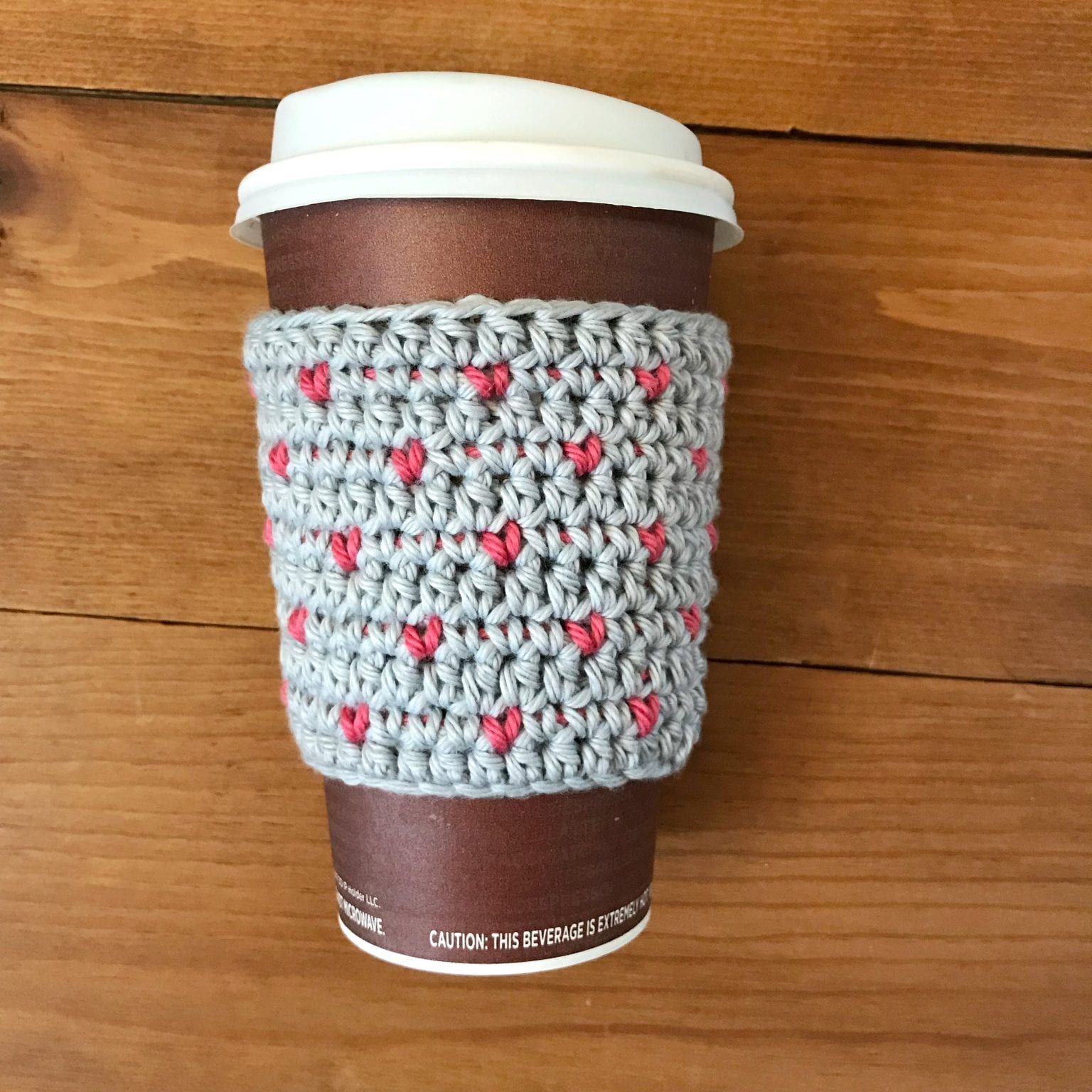Tiny Hearts Valentine Cup Cozy Crochet Pattern Simply Hooked by