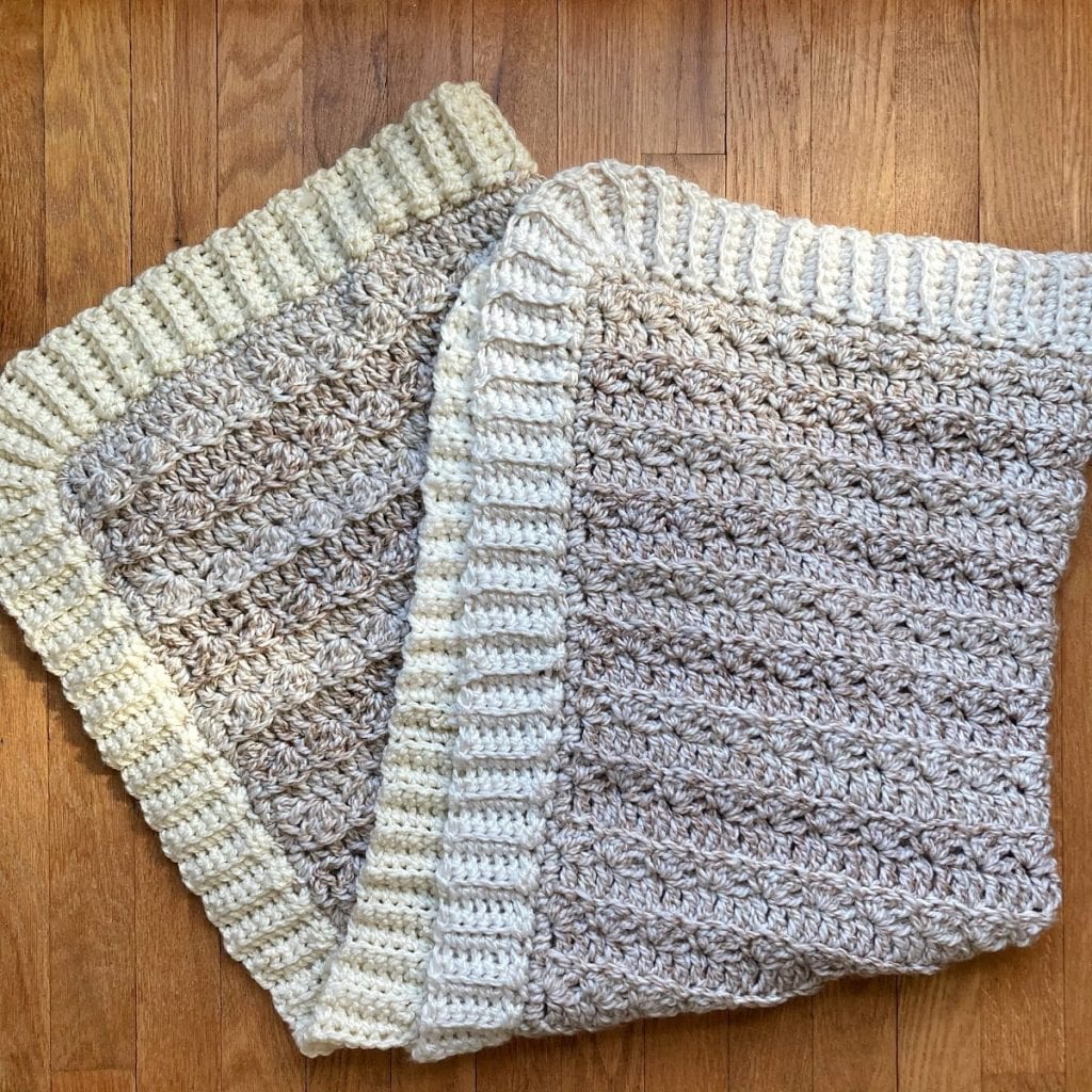 folded chunky crochet blanket
