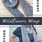 crochet wildflowers wrap pin