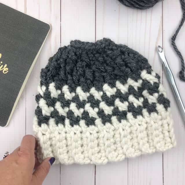 crochet messy bun hat
