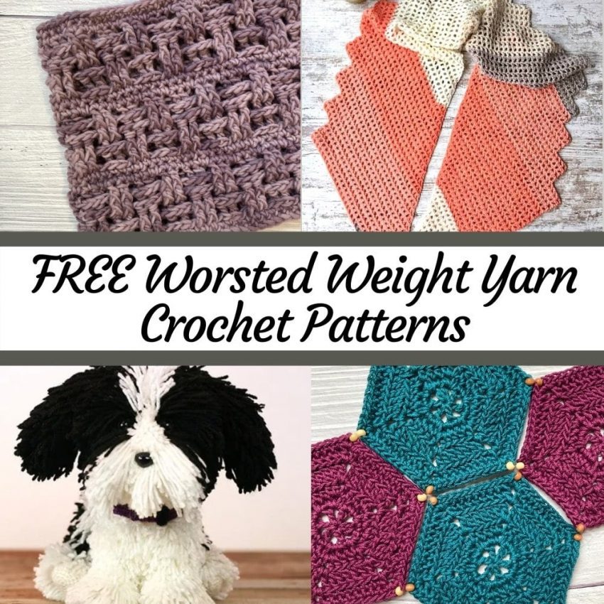 50+ Free Crochet Worsted Weight Yarn Patterns - Simply Hooked by Janet