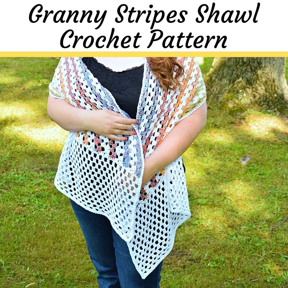 Free Crochet Pattern for a Rectangle Granny Stitch Shawl Simply