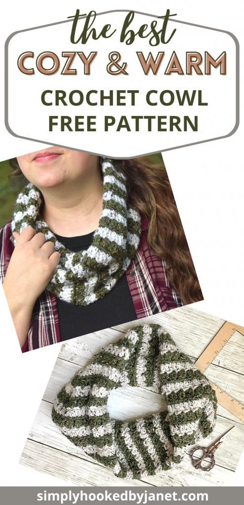 warm striped crochet cowl pattern
