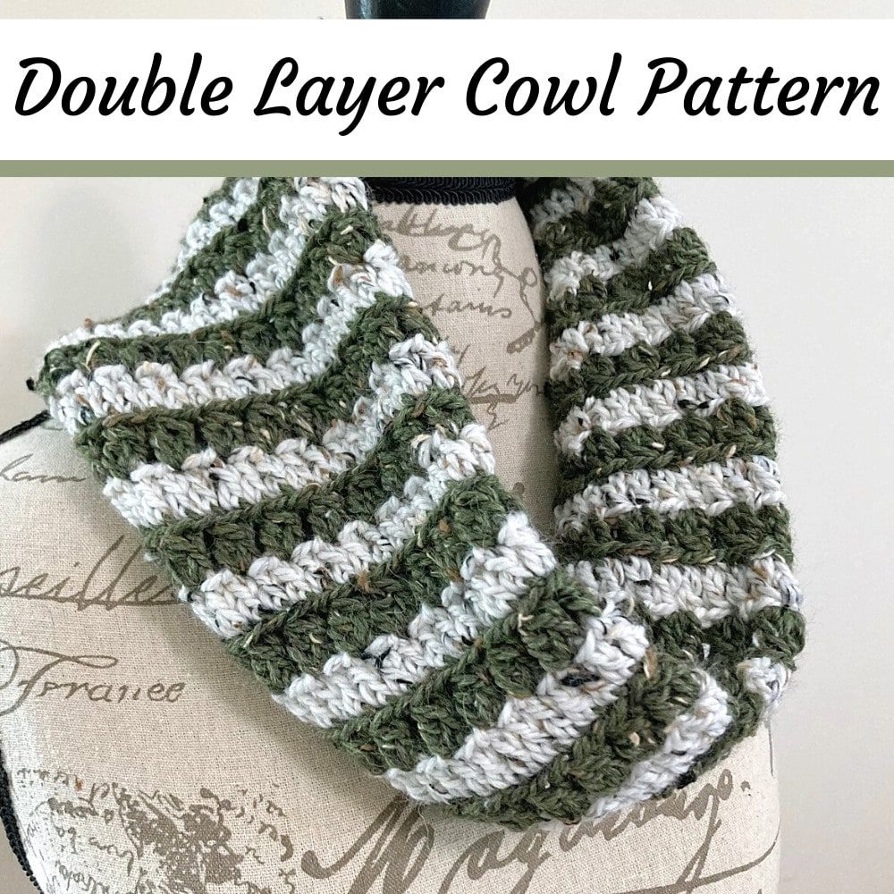 warm double layer crochet cowl free pattern