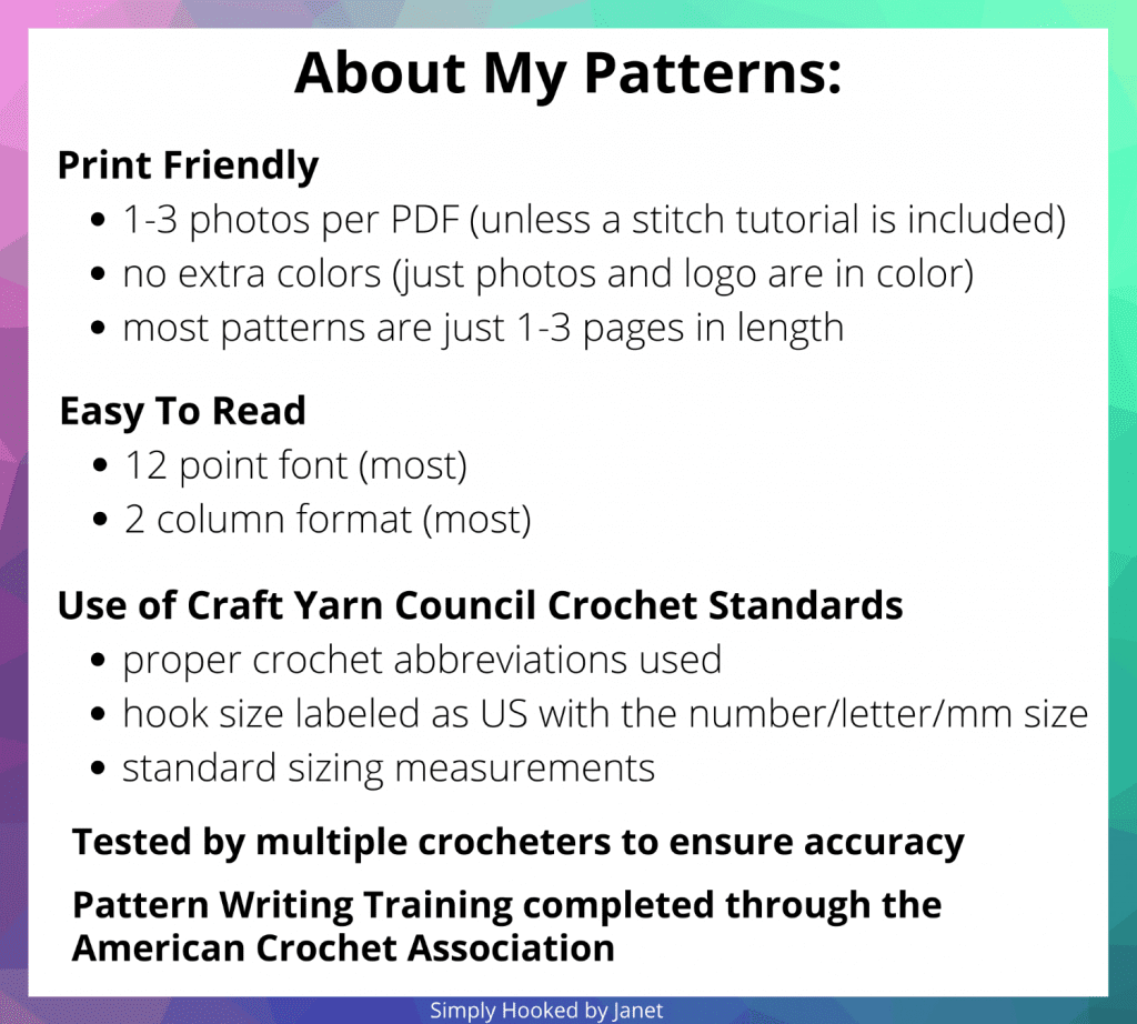 simply hooked by janet patterns info