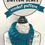 free button bandana crochet scarf