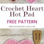 free crochet heart hot pad pattern pin image