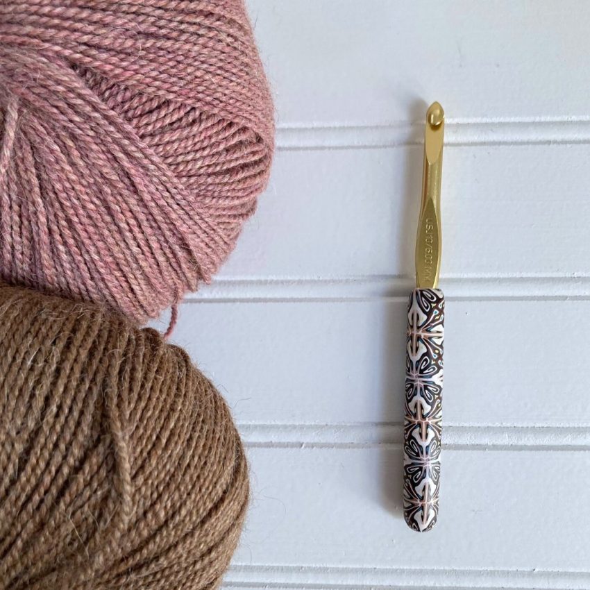 yarn and hook for a crocheter