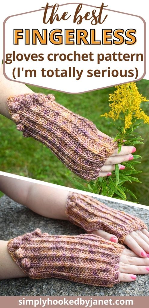 unique textured crochet fingerless gloves with bobbles