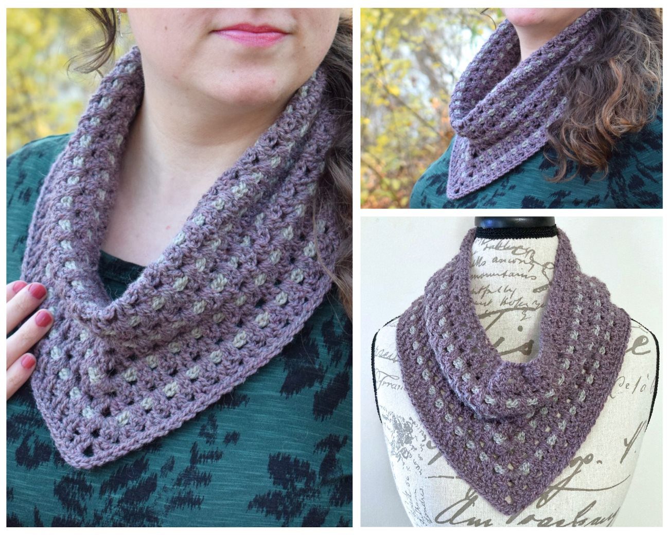 Pattern for a Simple Cozy Crochet Bandana Cowl Simply Hooked by