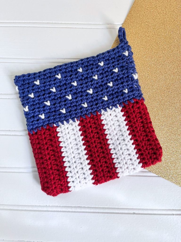 crochet patriotic hot pad pattern
