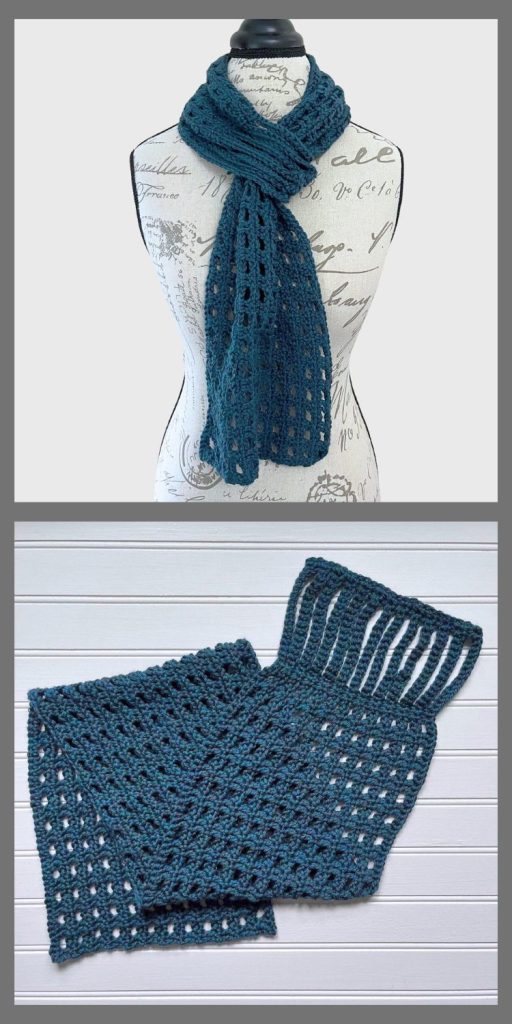 beginner friendly crochet keyhole scarf pattern
